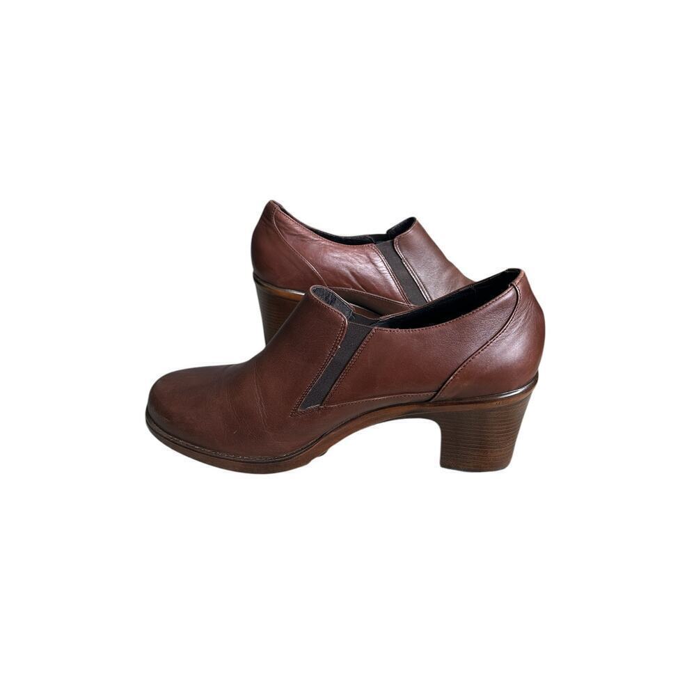 Dansko 42 Brown Leather Stacked Heel Women’s Shoes Business Casual